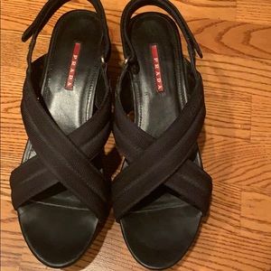Prada wedge platform sandals
